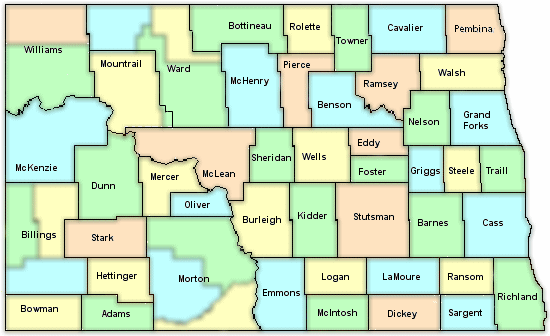 1910 ND counties